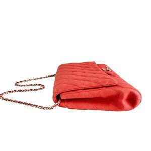 Chanel Caviar Quilted Clutch Coral Pink